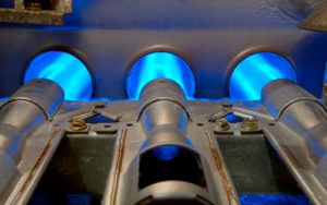 Gas furnace flames
